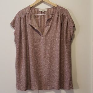 Loft Flowy Mauve Printed Top, XL